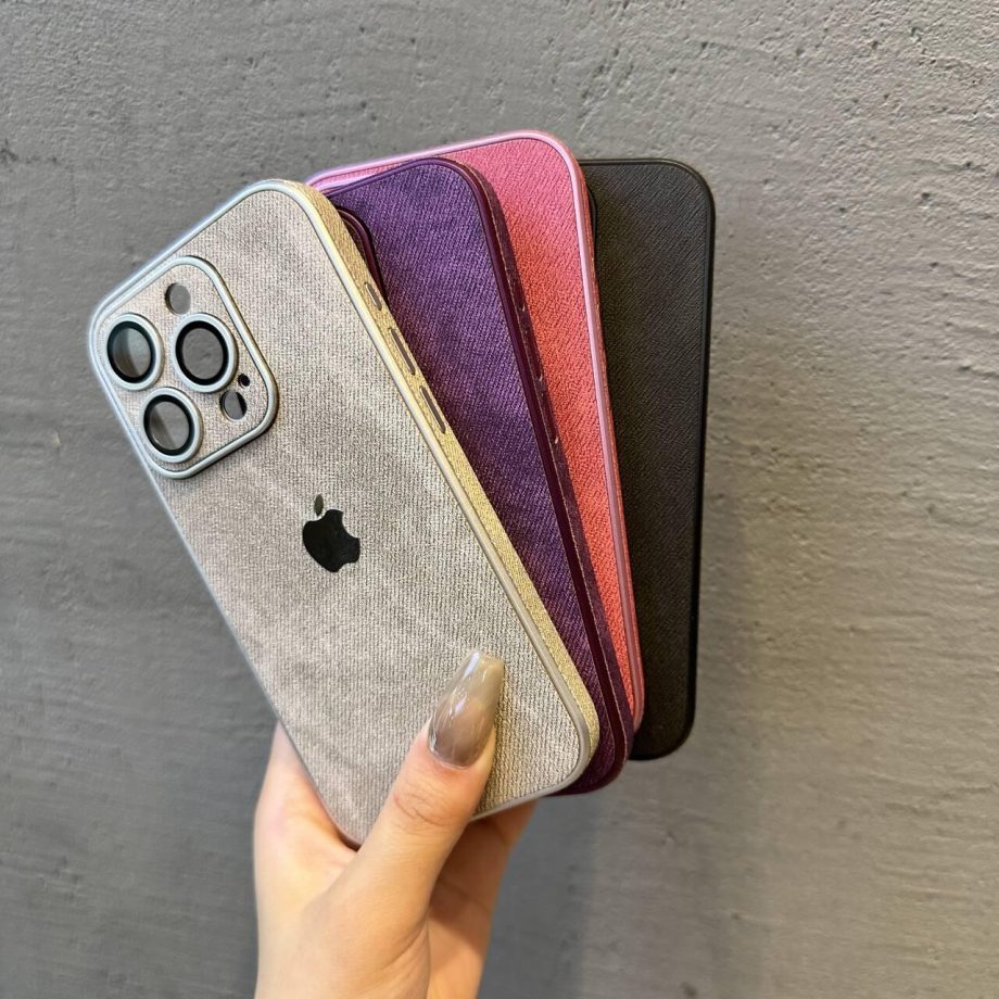 Premium denim-textured dirt-resistant case for iPhone