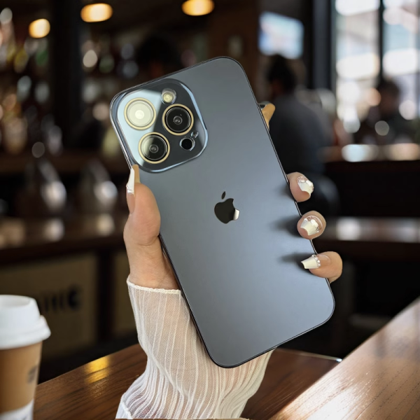 Electroplated frosted lens film case for iPhone