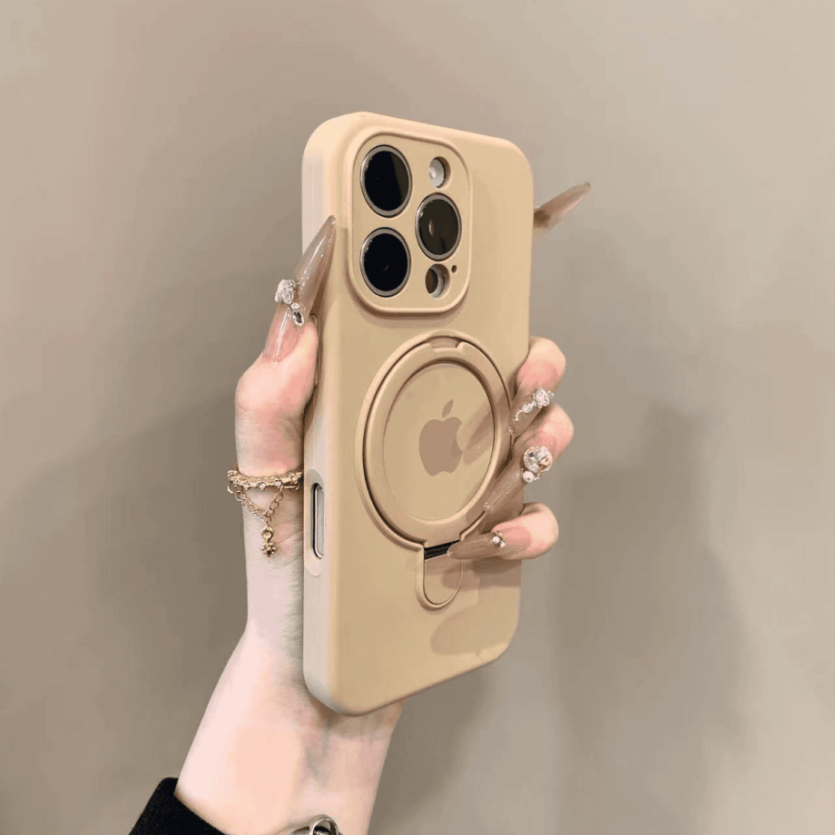 Liquid silicone case with bracket for iPhone