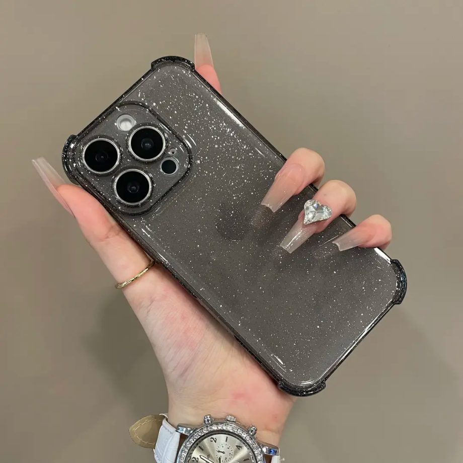 Four corner anti fall shiny case for iPhone