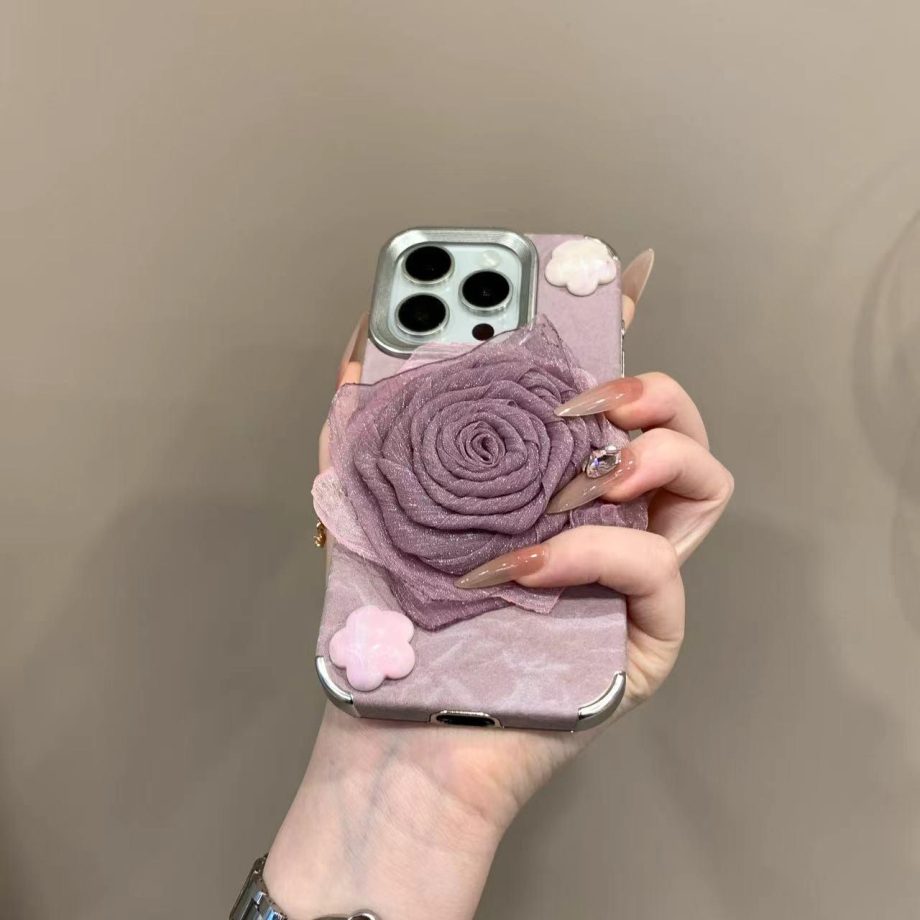 Electroplated feather rose case for iPhone