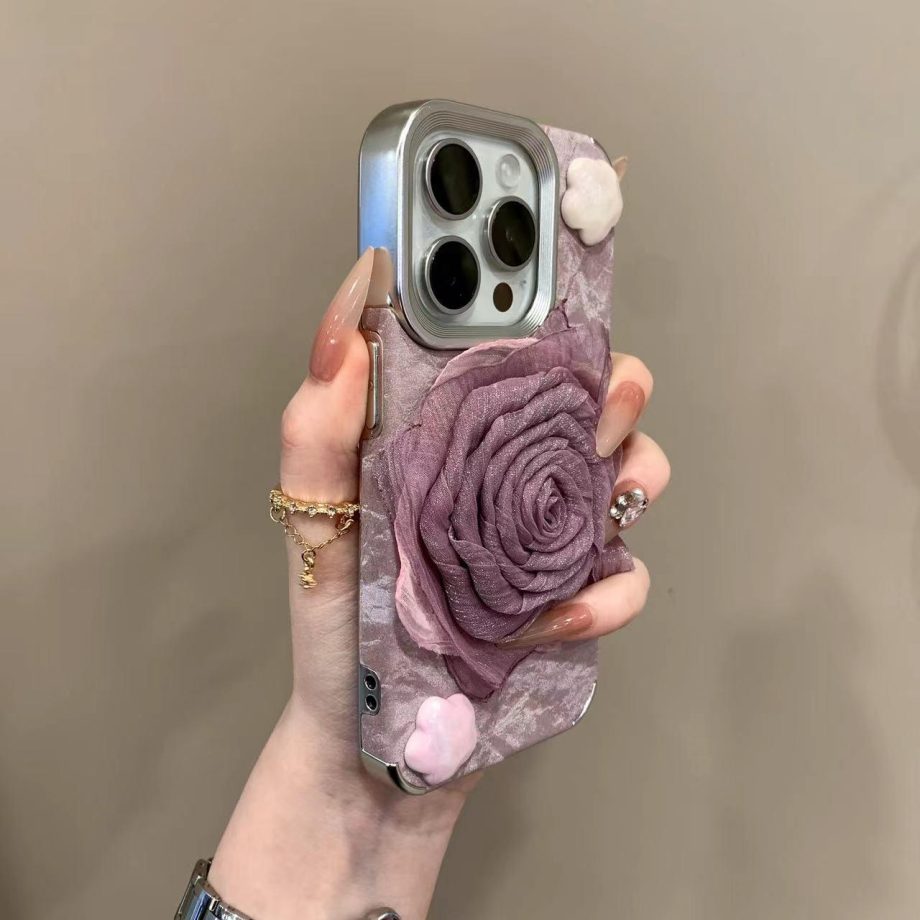 Electroplated feather rose case for iPhone