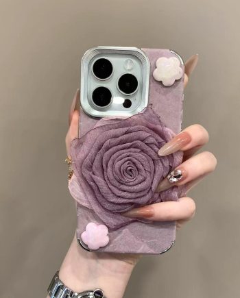 Electroplated feather rose case for iPhone