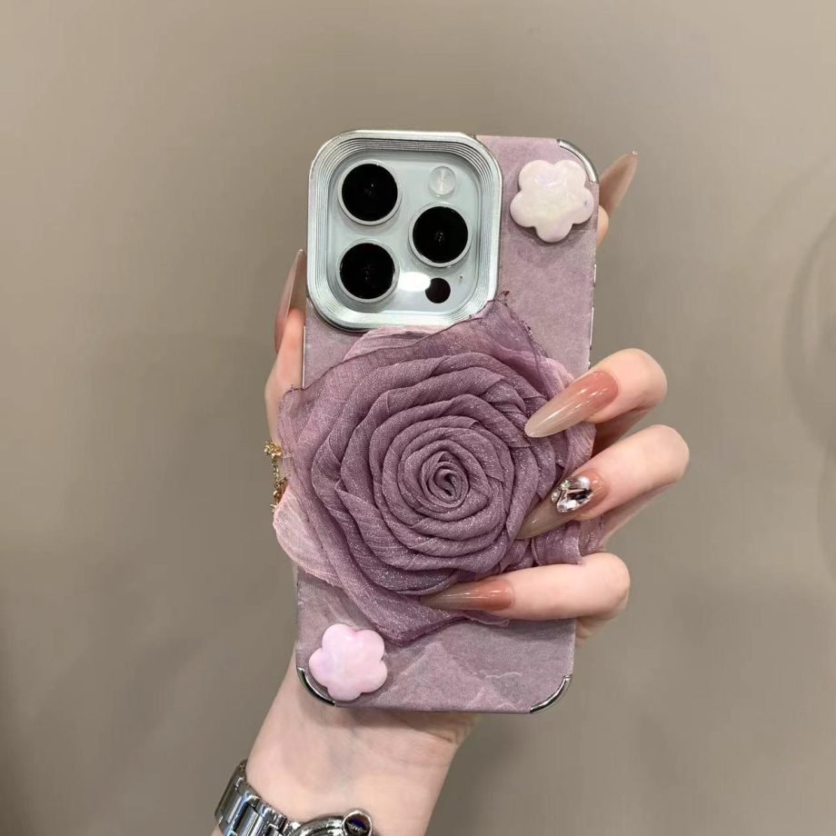 Electroplated feather rose case for iPhone
