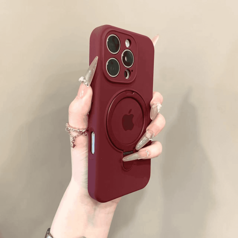Liquid silicone case with bracket for iPhone