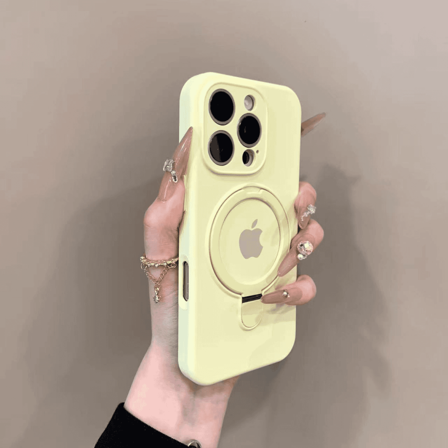 Liquid silicone case with bracket for iPhone