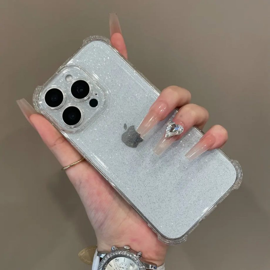 Four corner anti fall shiny case for iPhone