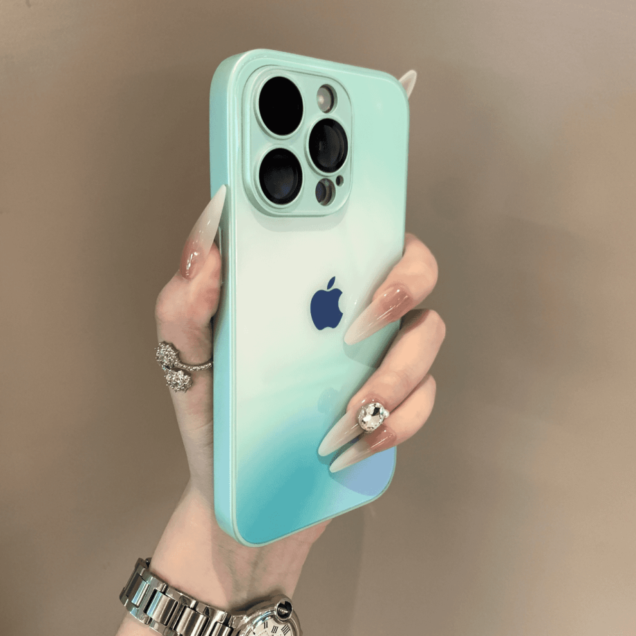 Gradient glass anti drop case for iPhone