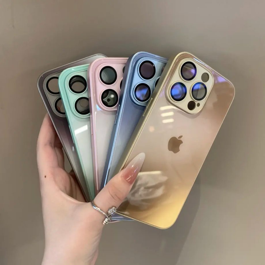 Gradient glass anti drop case for iPhone