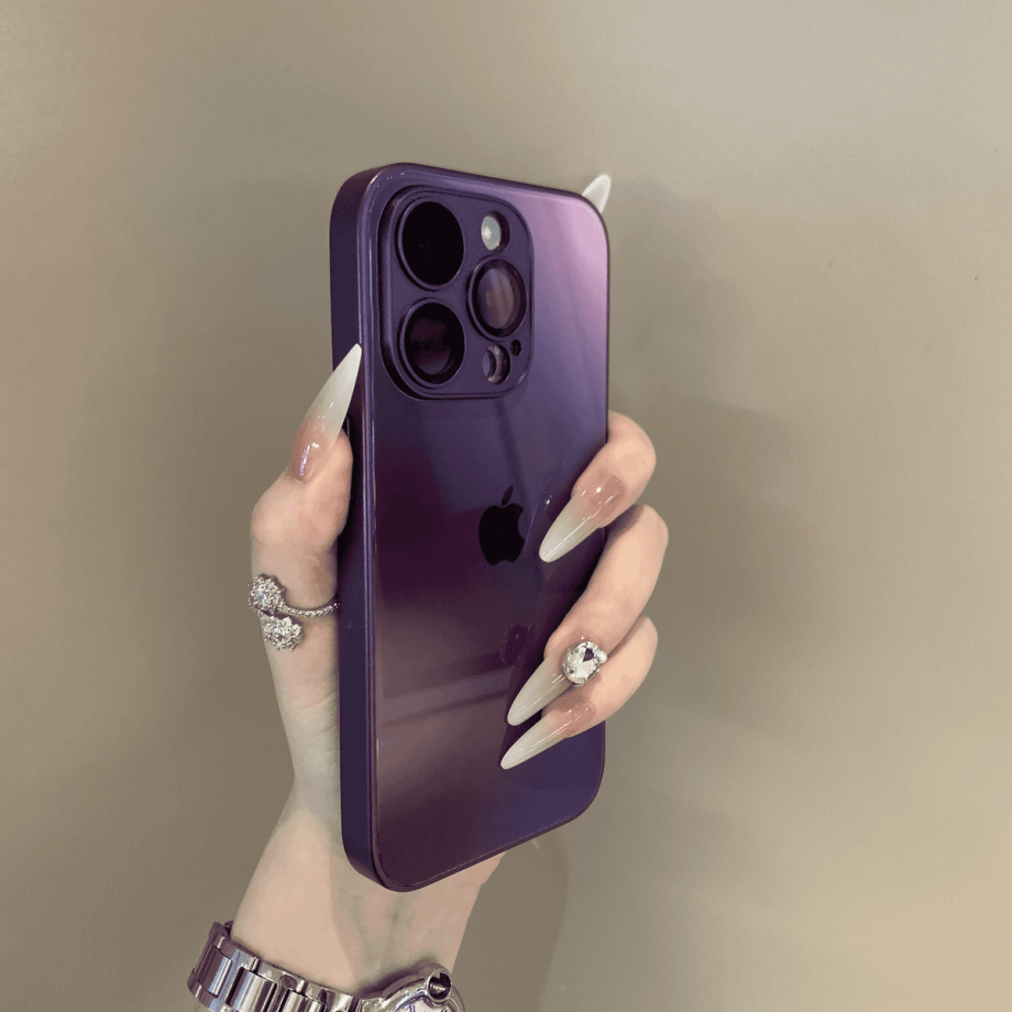 Gradient glass anti drop case for iPhone