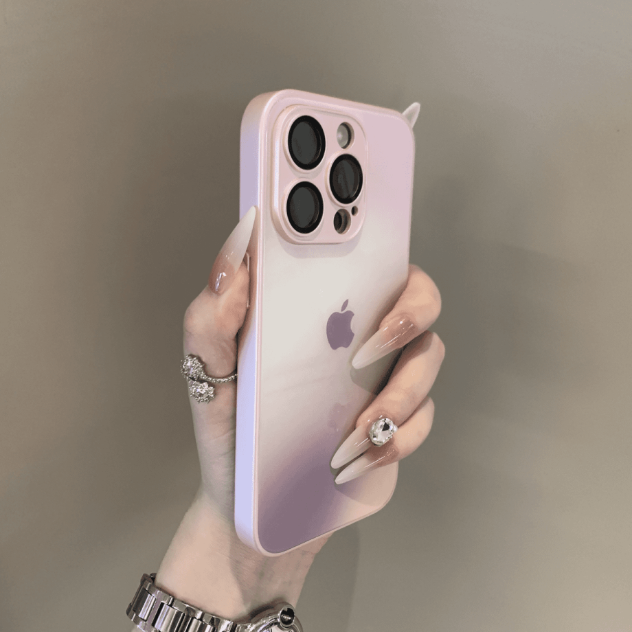 Gradient glass anti drop case for iPhone