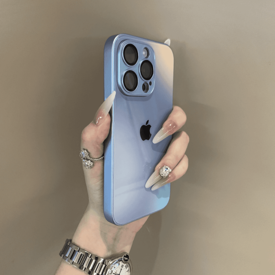 Gradient glass anti drop case for iPhone