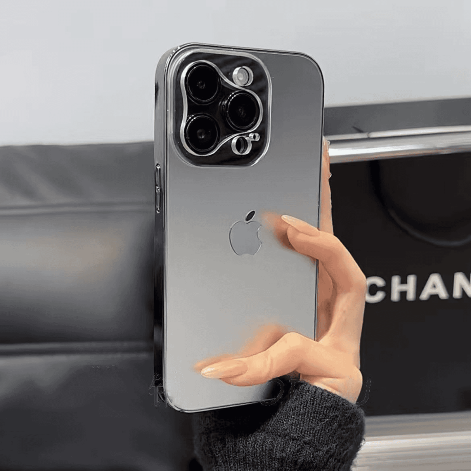 Space shell triangle lens case for iPhone