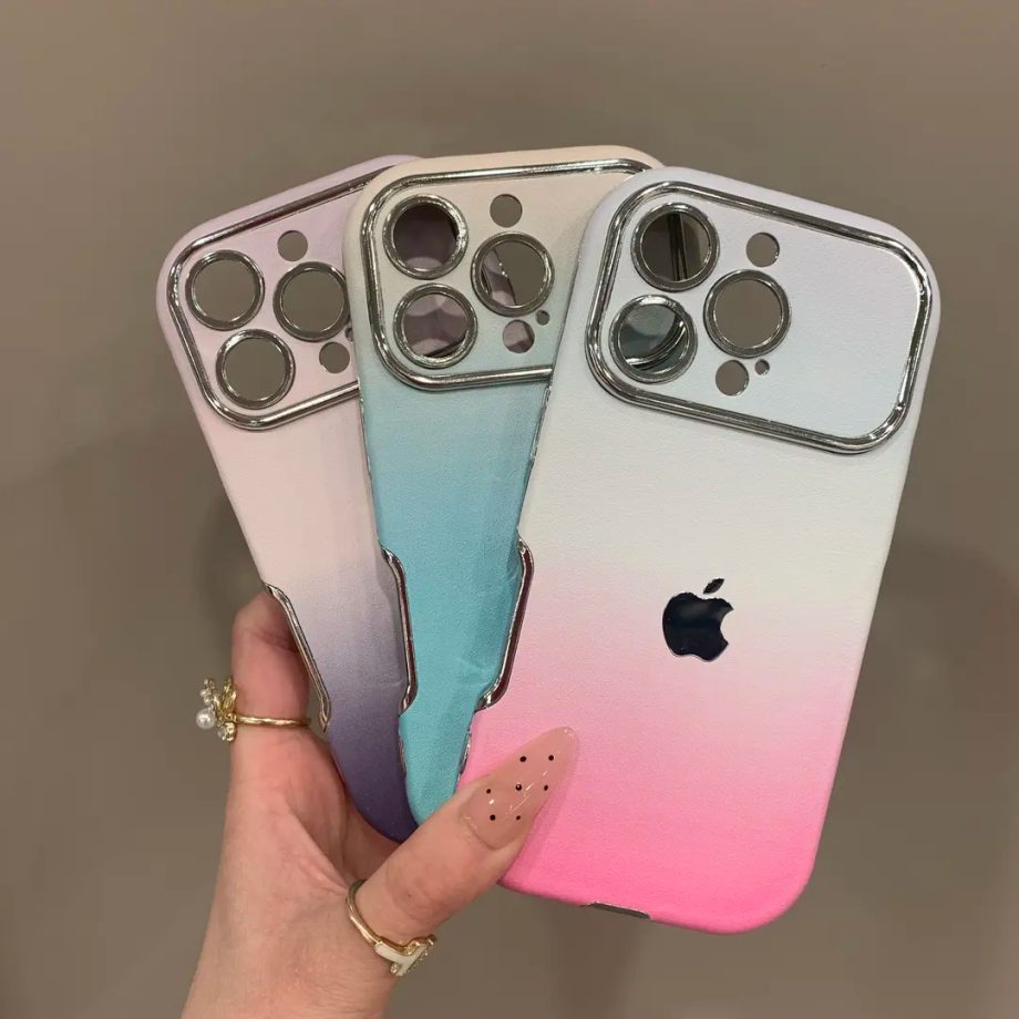 Gradient large window electroplated case for iPhone