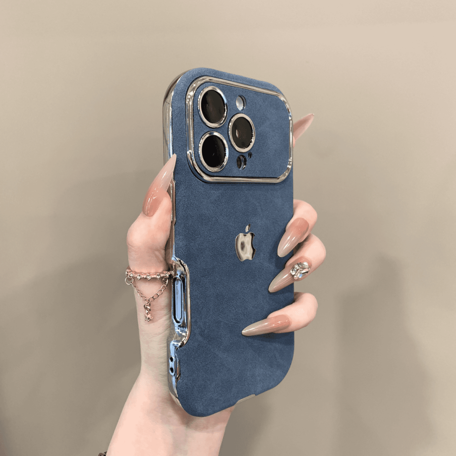 Large window leather patterned case for iphone