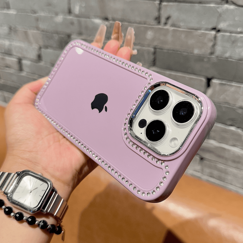 Electroplated large - hole diamond - embedded case for iPhone