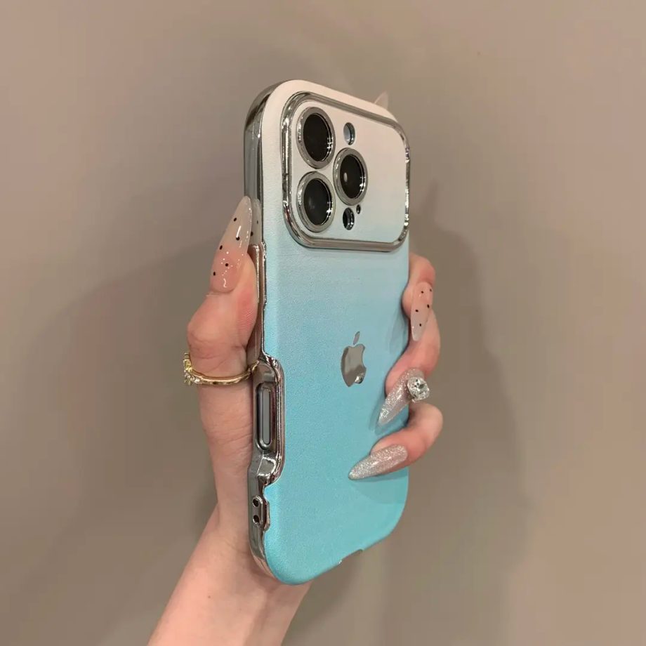Gradient large window electroplated case for iPhone