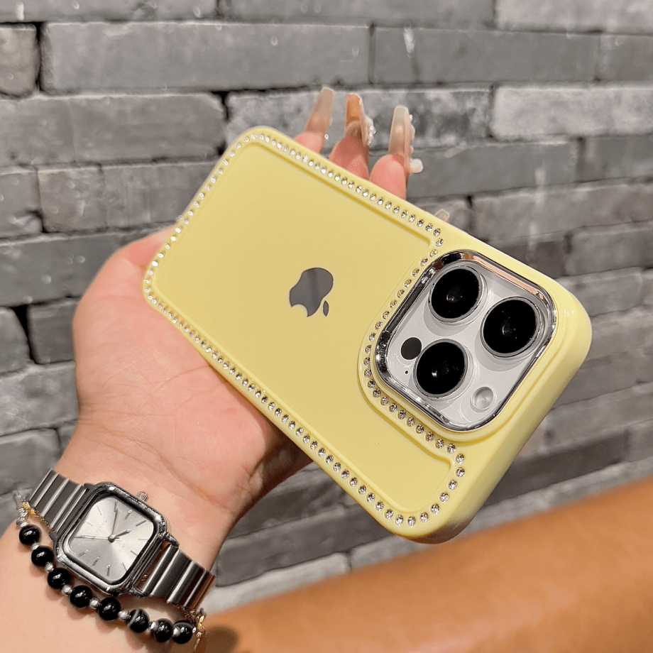 Electroplated large - hole diamond - embedded case for iPhone