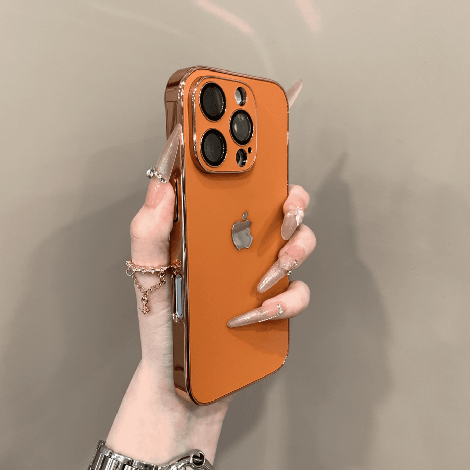 Electroplated frosted lens film case for iPhone