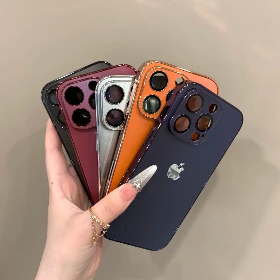 Electroplated frosted lens film case for iPhone