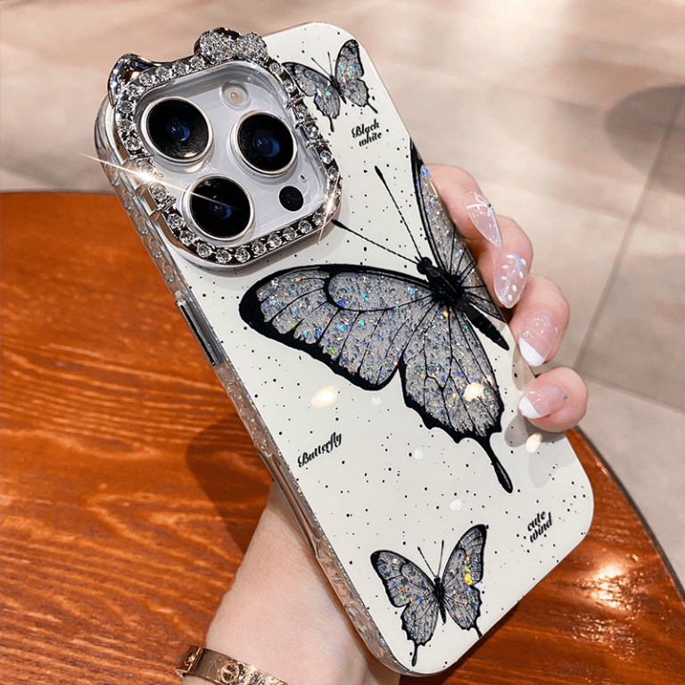 Luxury glitter butterfly case for iPhone
