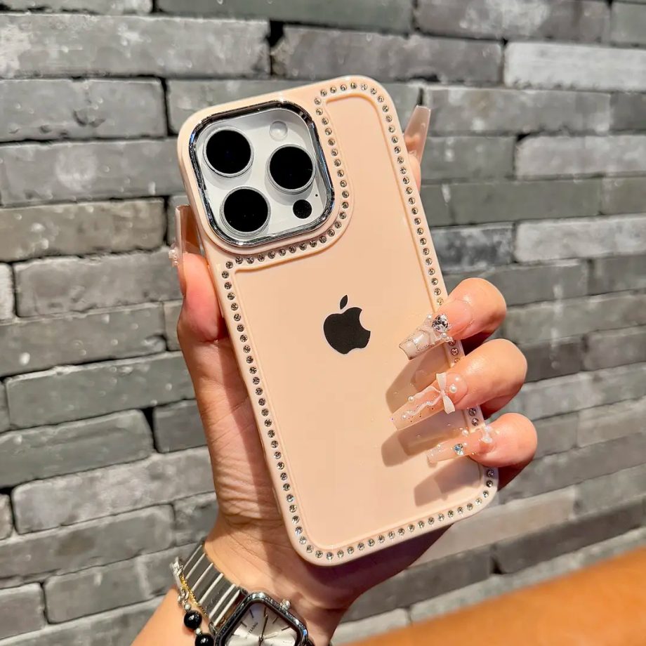 Electroplated large - hole diamond - embedded case for iPhone