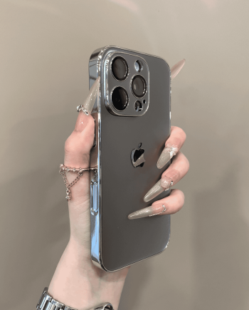 Electroplated frosted lens film case for iPhone
