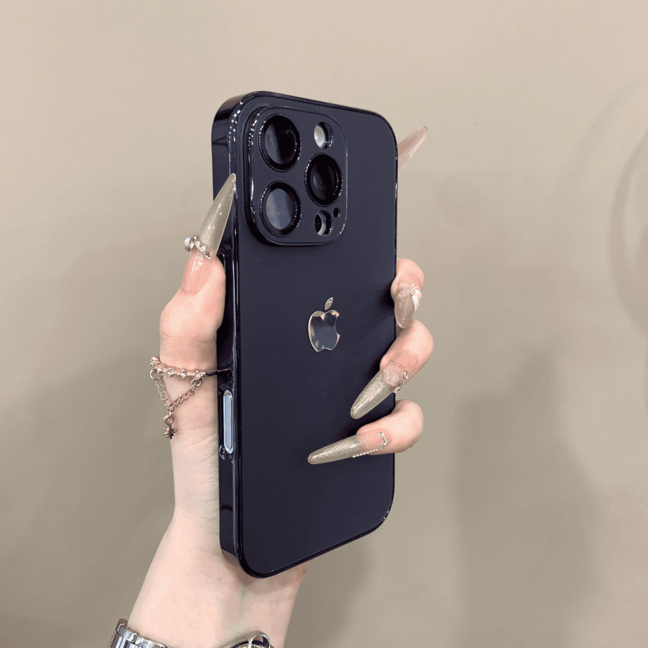 Electroplated frosted lens film case for iPhone