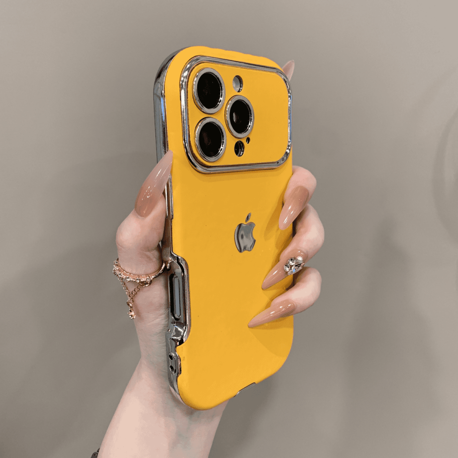 Large window leather patterned case for iphone