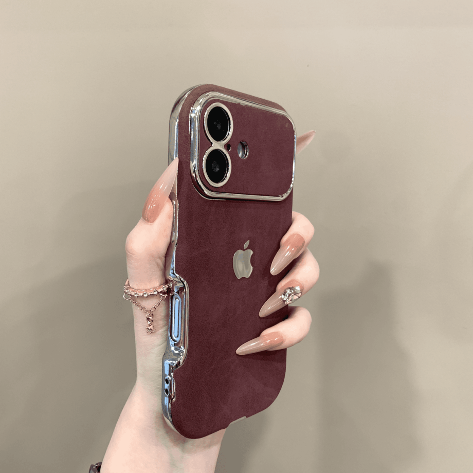 Large window leather patterned case for iphone