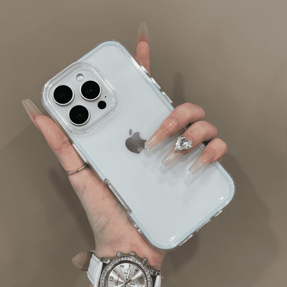 Candy colored border transparent case for iPhone