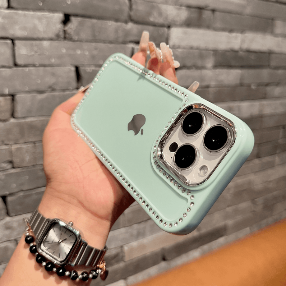 Electroplated large - hole diamond - embedded case for iPhone