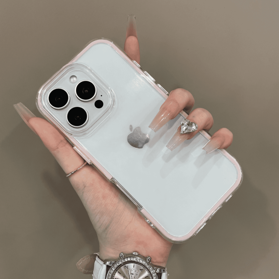 Candy colored border transparent case for iPhone