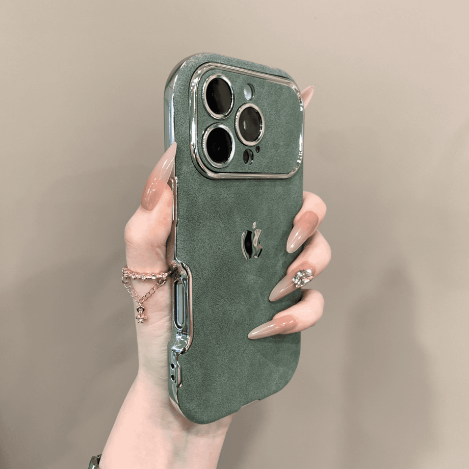 Large window leather patterned case for iphone