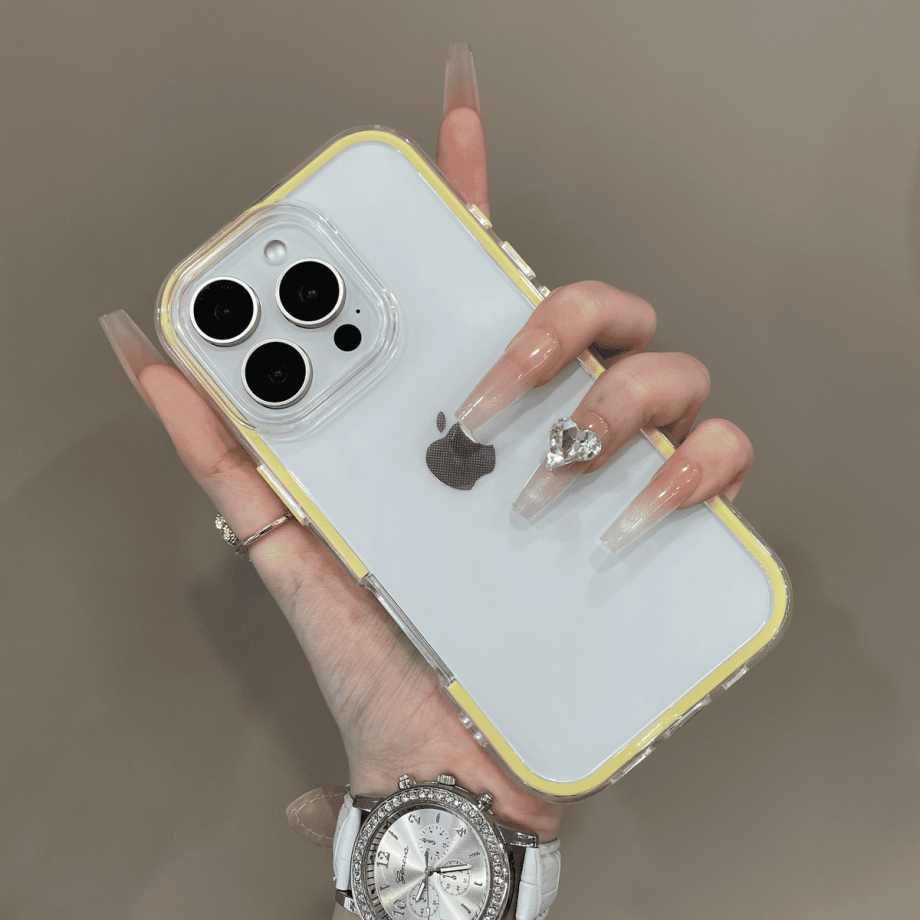 Candy colored border transparent case for iPhone
