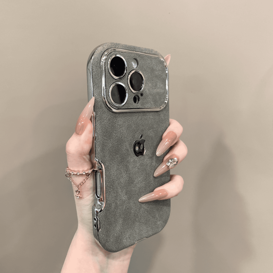 Large window leather patterned case for iphone