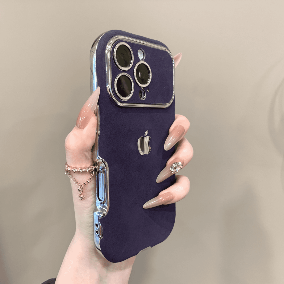 Large window leather patterned case for iphone