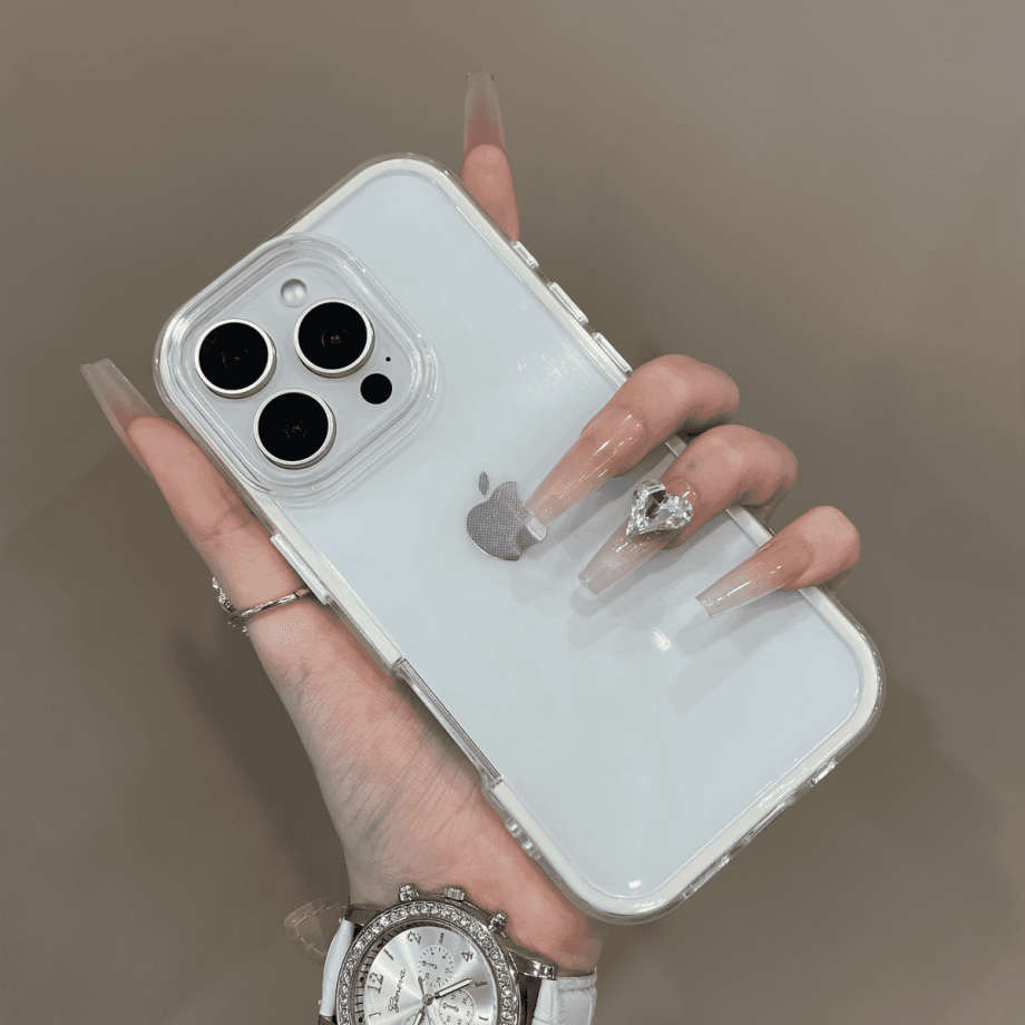 Candy colored border transparent case for iPhone