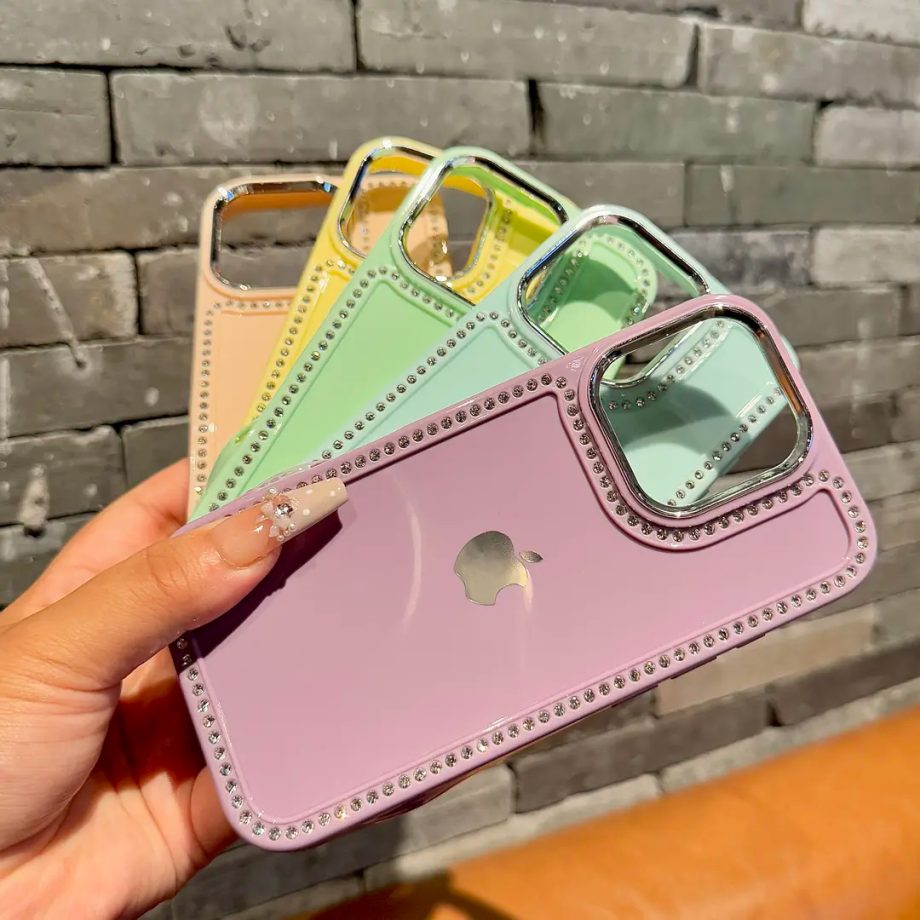 Electroplated large - hole diamond - embedded case for iPhone