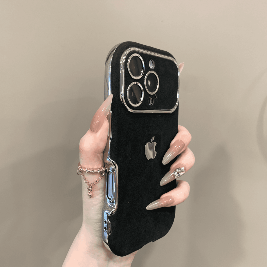 Large window leather patterned case for iphone