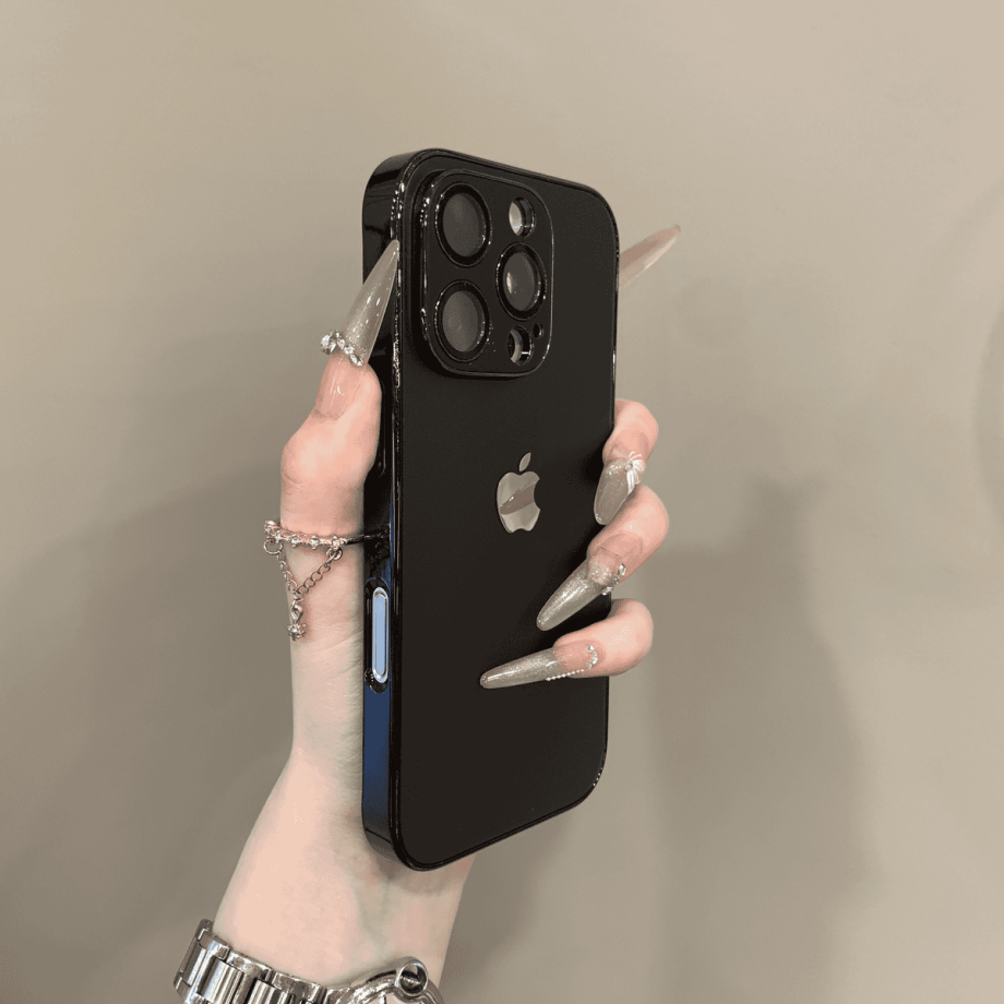 Electroplated frosted lens film case for iPhone