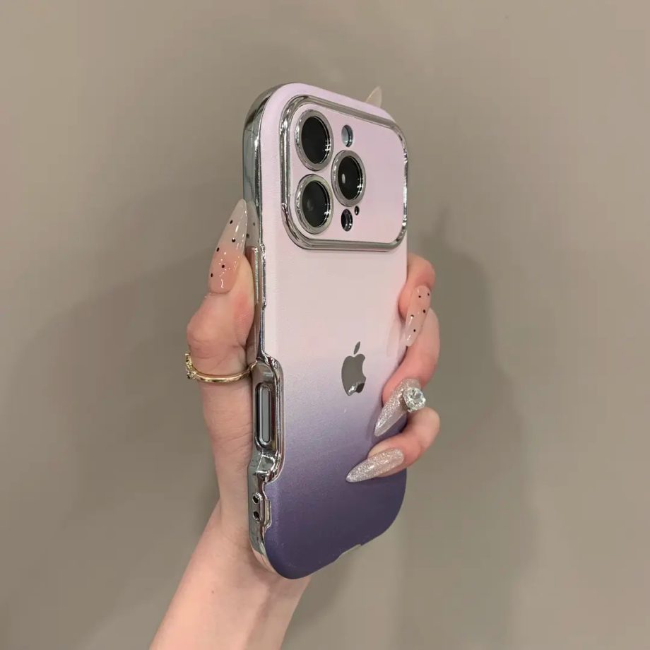 Gradient large window electroplated case for iPhone