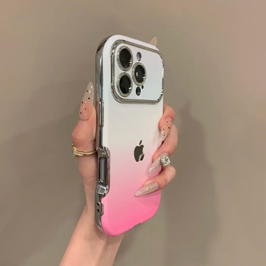 Gradient large window electroplated case for iPhone