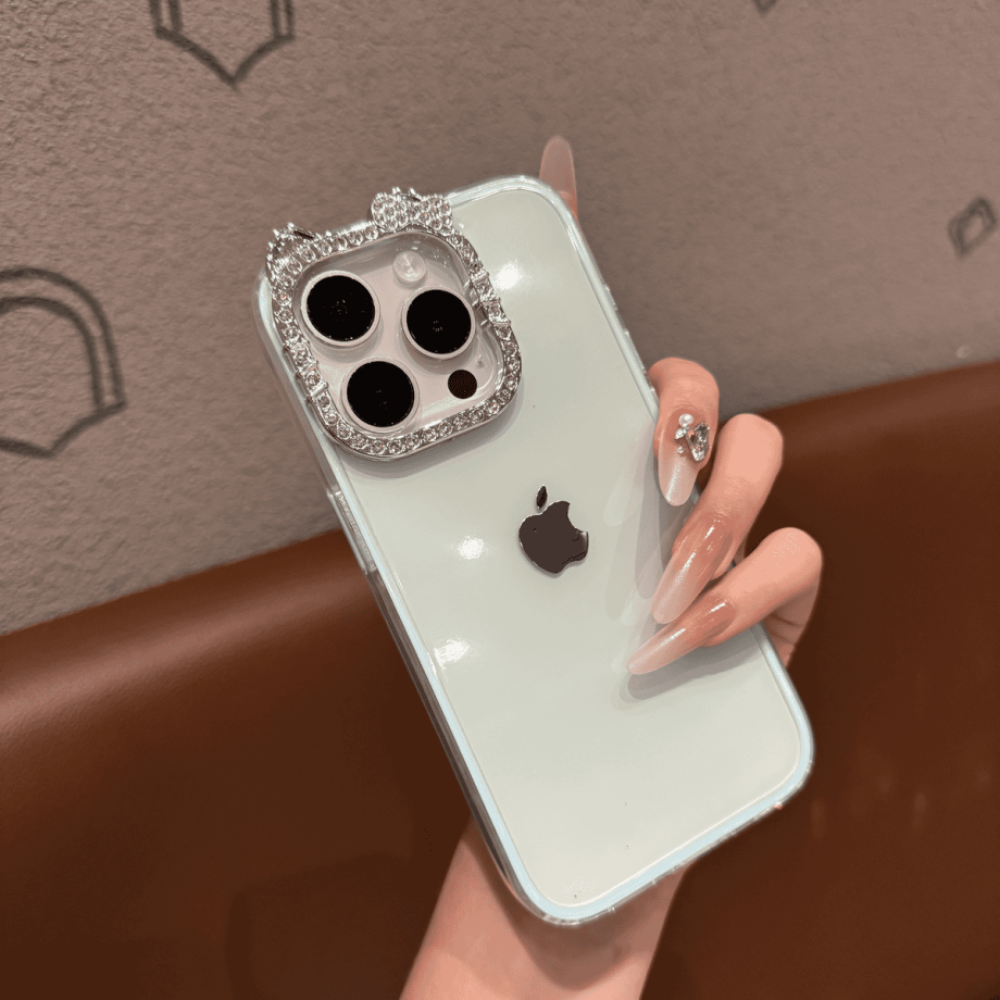 Cat lens frame jelly case for iPhone