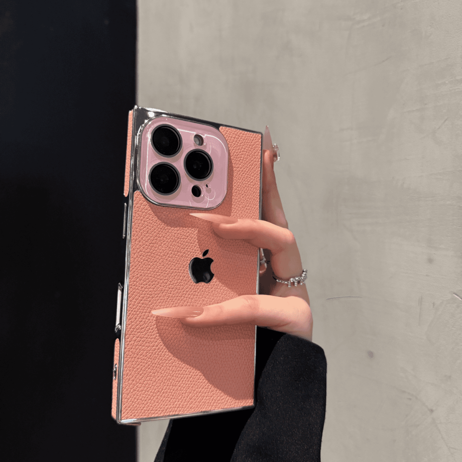 Square lychee patterned case for iPhone