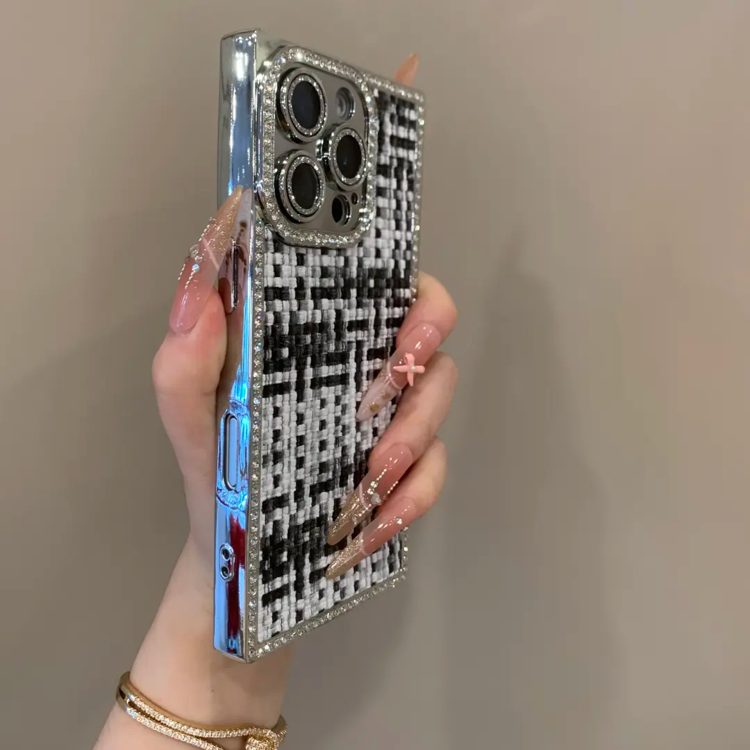 Electroplated woven pattern lens film case for iPhone - Image 3