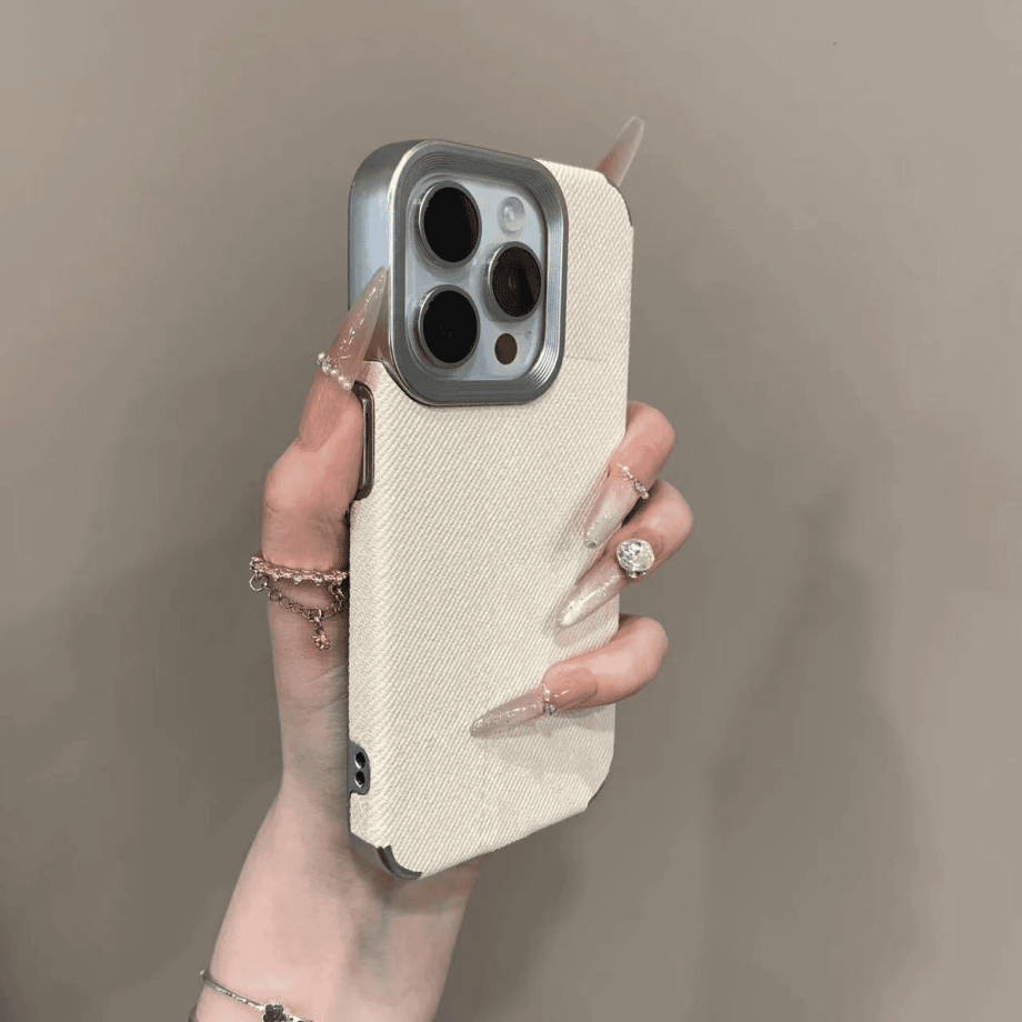 Electroplated Spliced Denim Pattern Case for iPhone