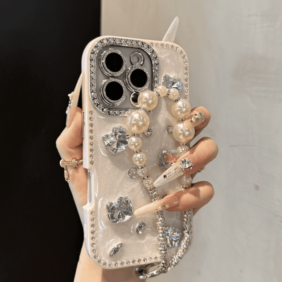 Full-coverage Rhinestone Cat Case for iPhone