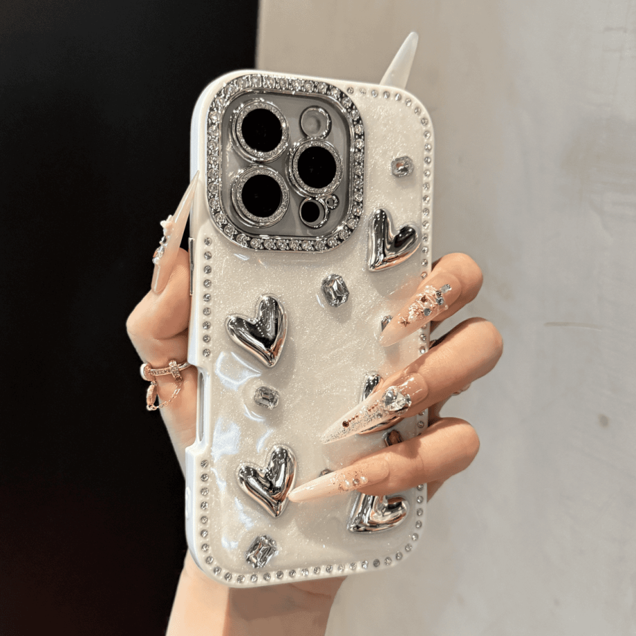Full-coverage Rhinestone Cat Case for iPhone