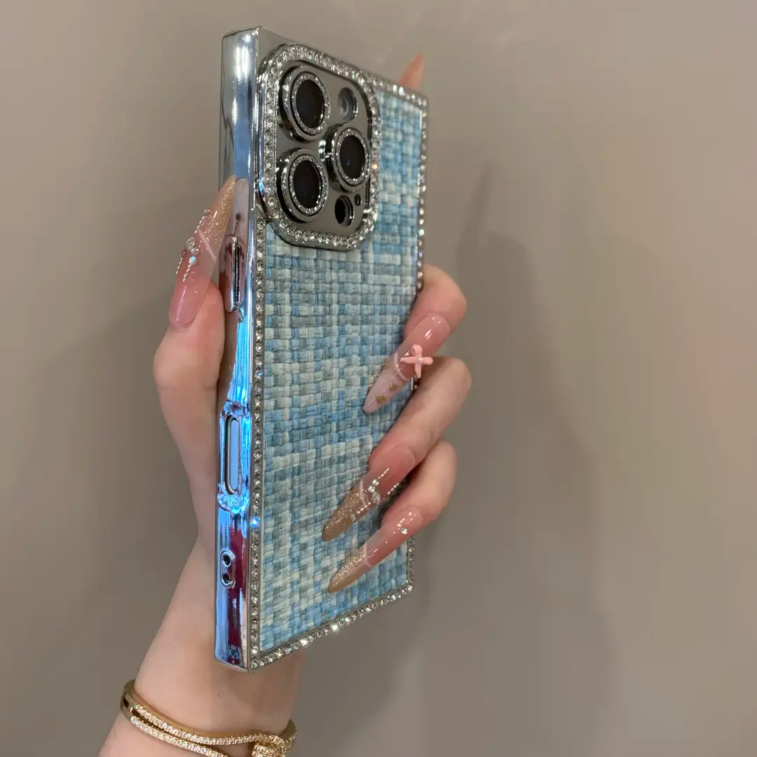 Electroplated woven pattern lens film case for iPhone - Image 4